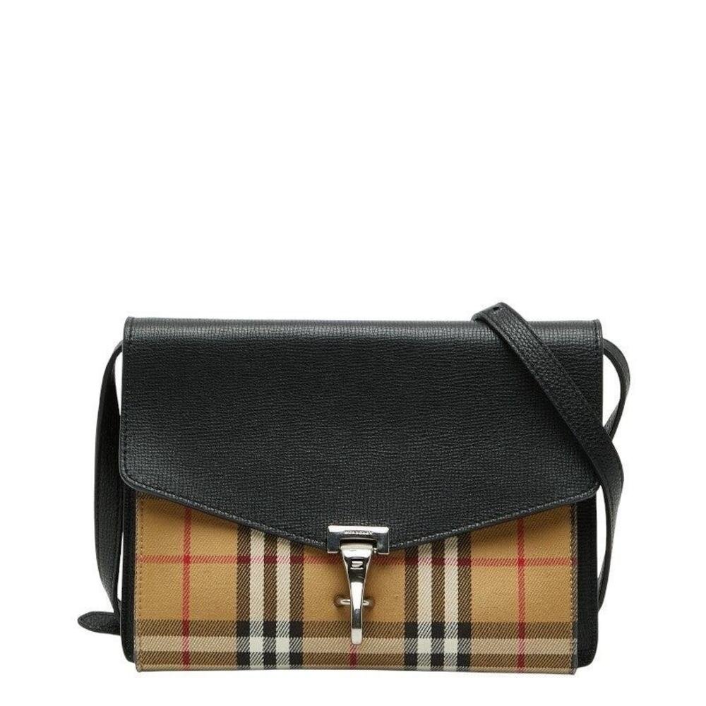 Burberry Nova Check Canvas Shoulder Bag Brown